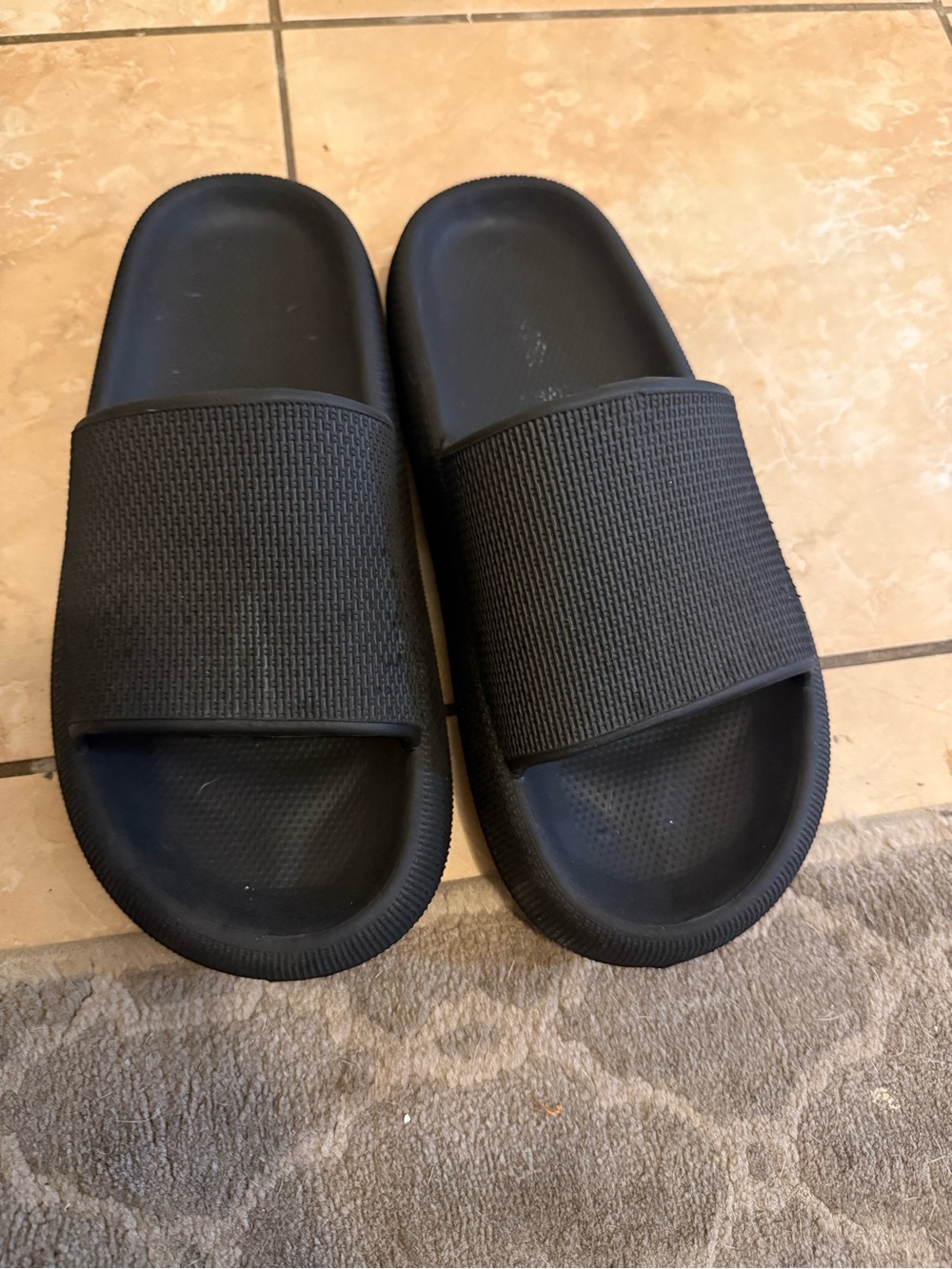 Men's Black Slide Sandals - Comfortable Everyday Slip-Ons